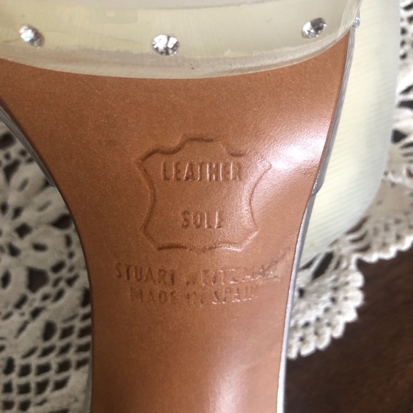 Stuart Weitzman Clear Square Toe Y2K Rhinestone - Picture 11 of 14